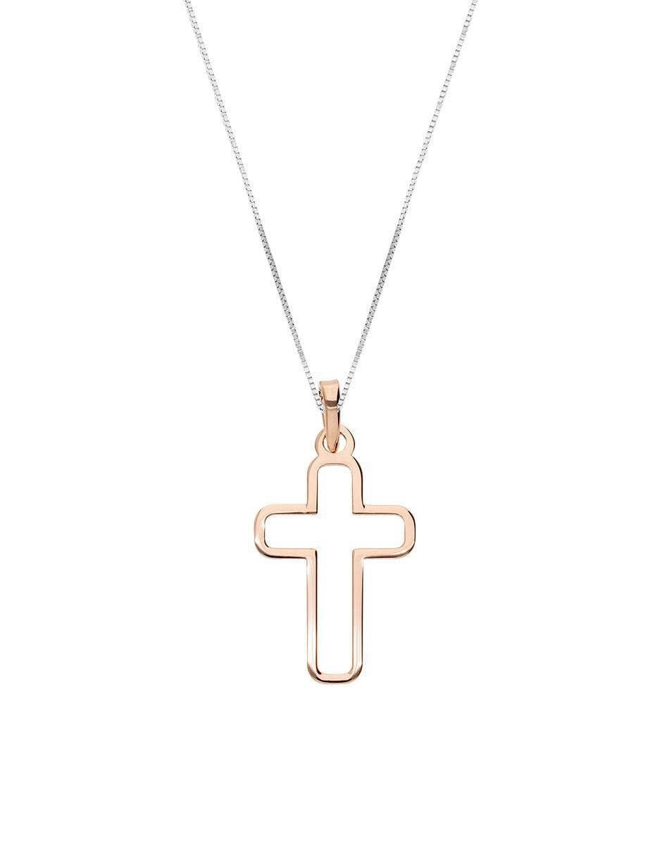 Collar con dije de cruz de oro 14 K