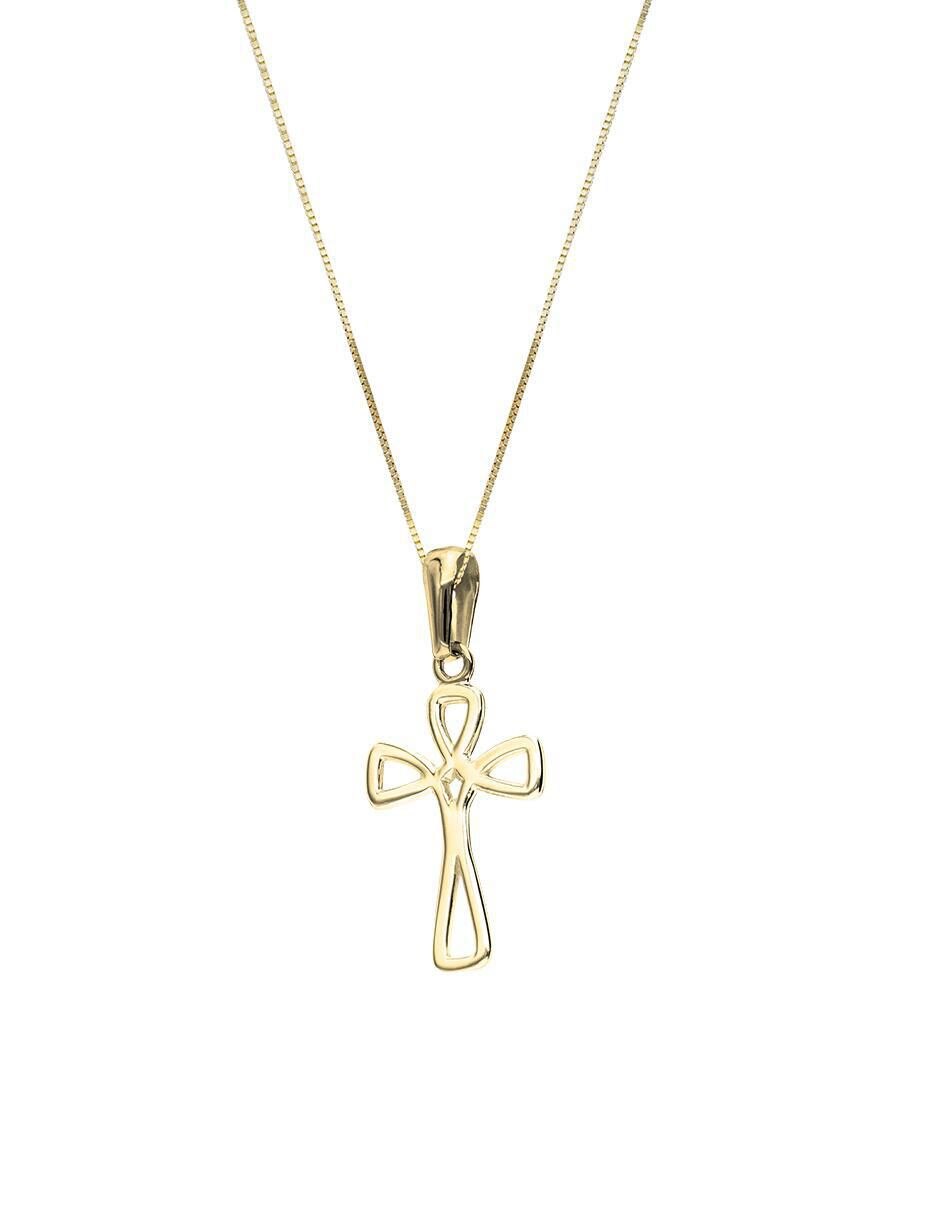 Collar con dije cruz de oro 10 K 2