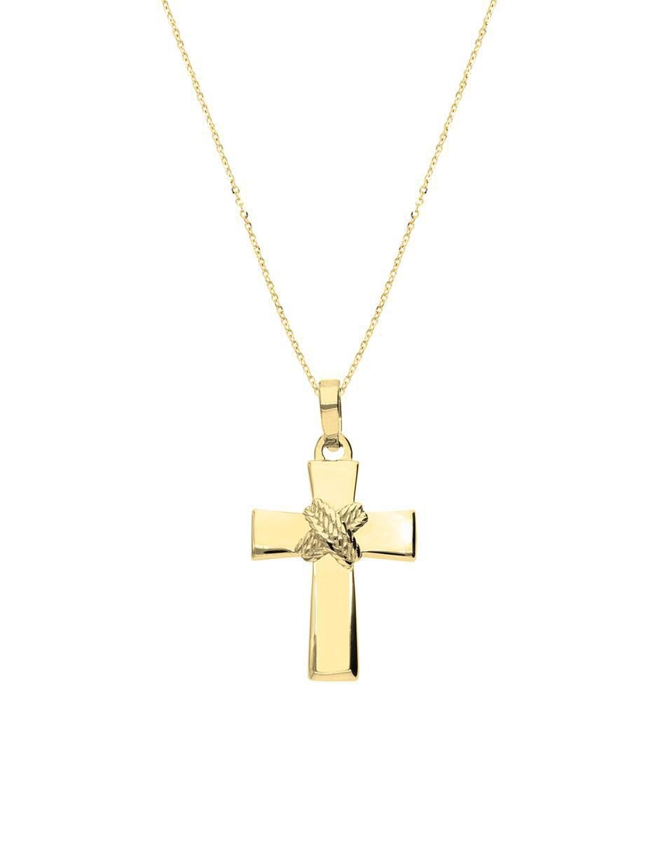 Collar con dije de cruz de oro 10 K Collar con dije de cruz de oro 10 K