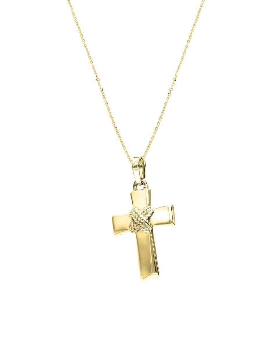 Collar con dije cruz de oro 10 K 2