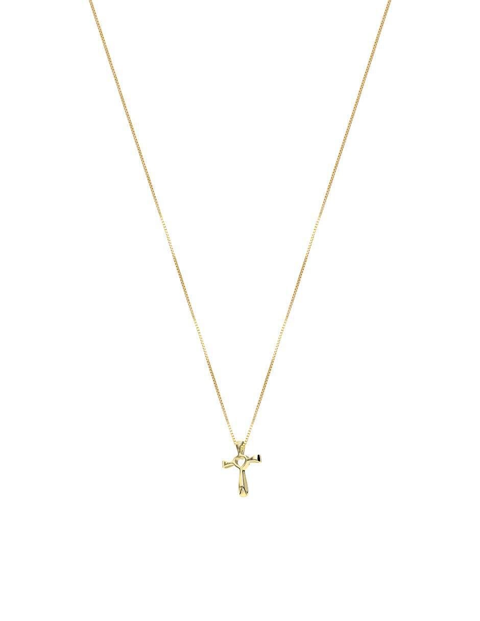 Collar con dije cruz de oro 10 K 2