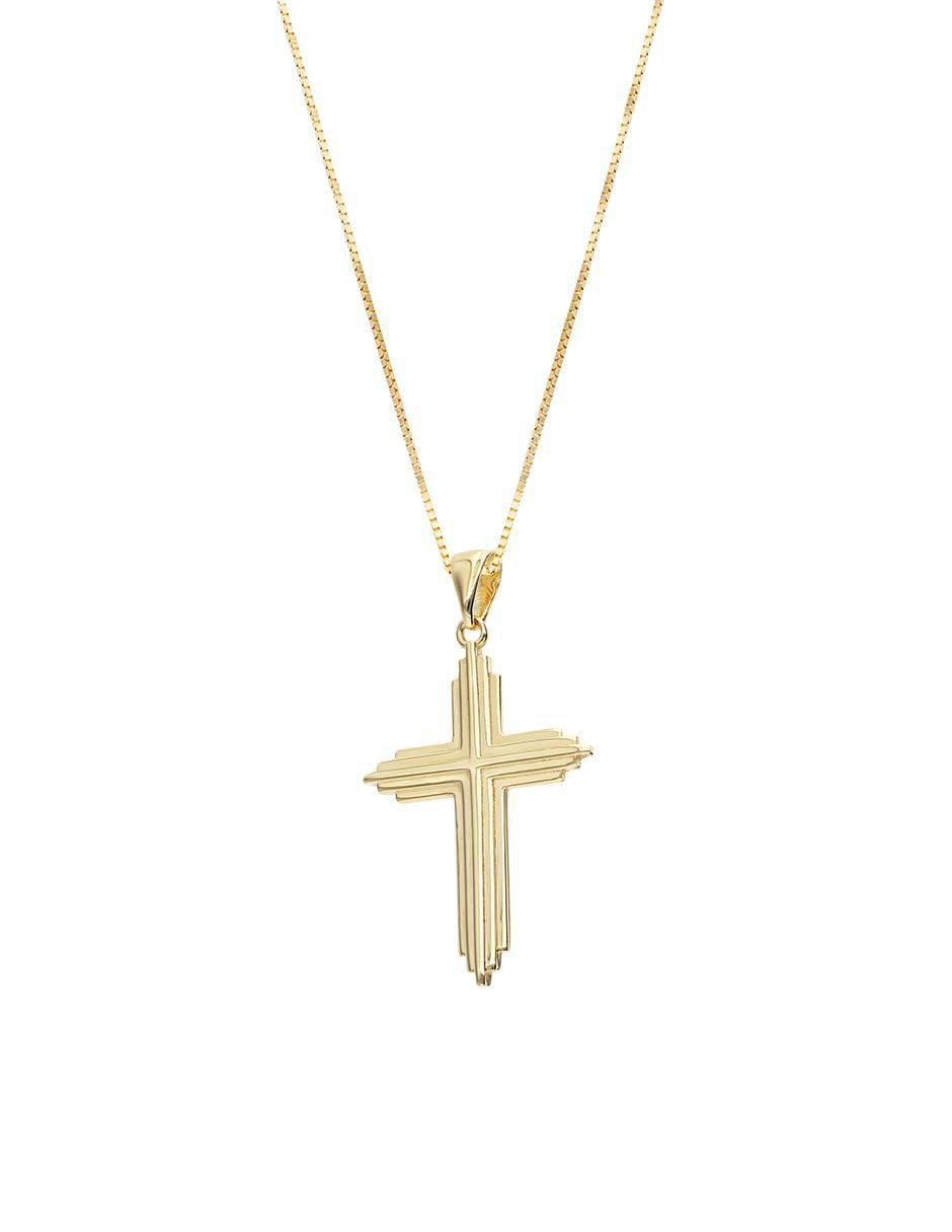 Collar con dije cruz de oro 10 K 2