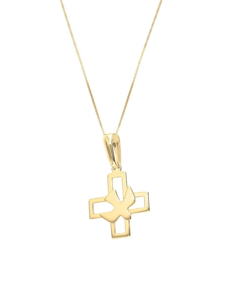 Collar con dije cruz de oro 10 K 2