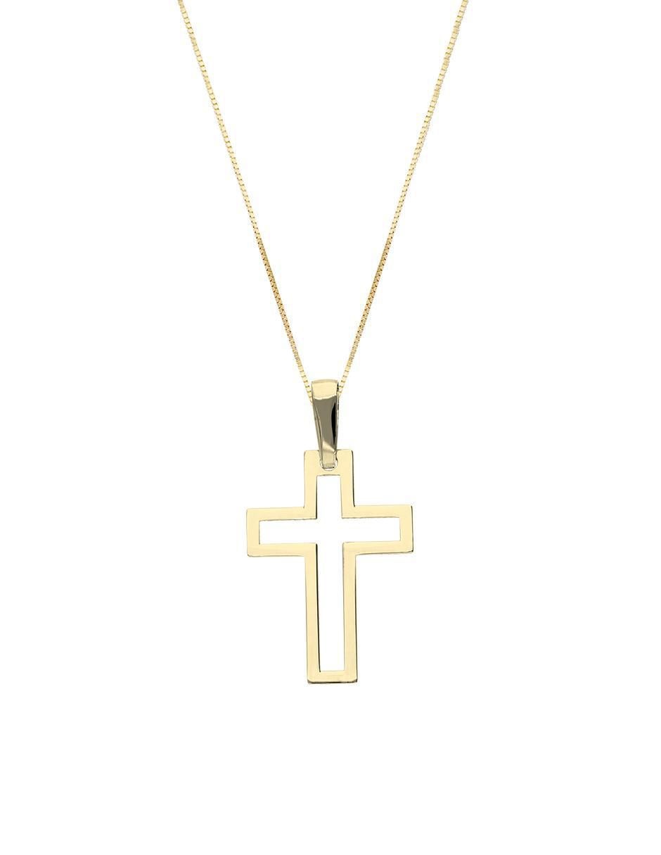 Collar con dije de cruz de oro 10 K Collar con dije de cruz de oro 10 K