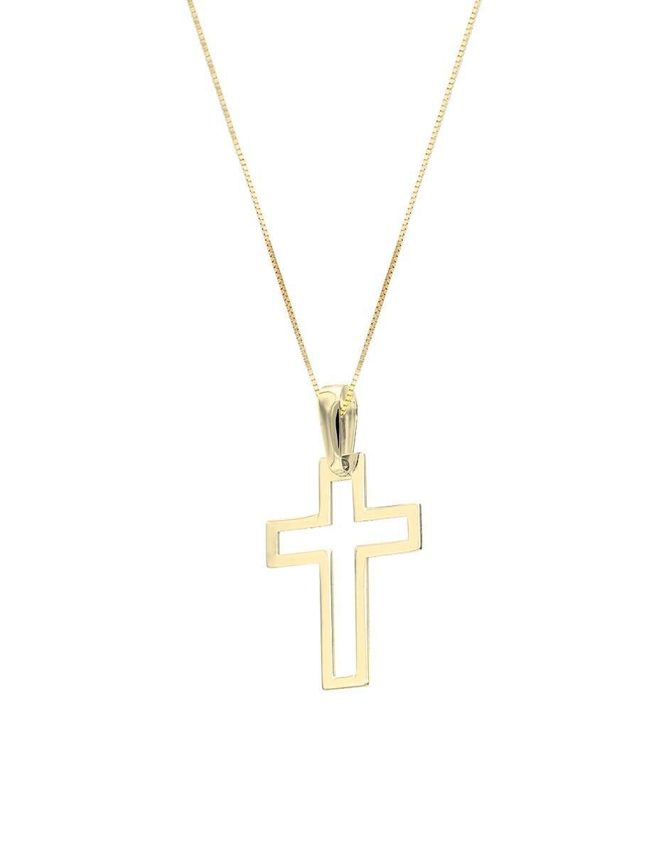 Collar con dije cruz de oro 10 K 2