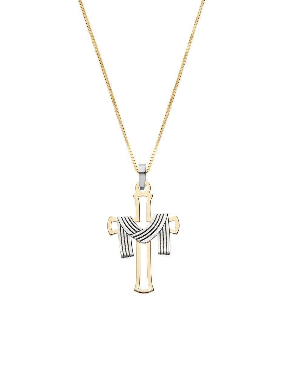 Collar con dije de cruz de oro 10 K