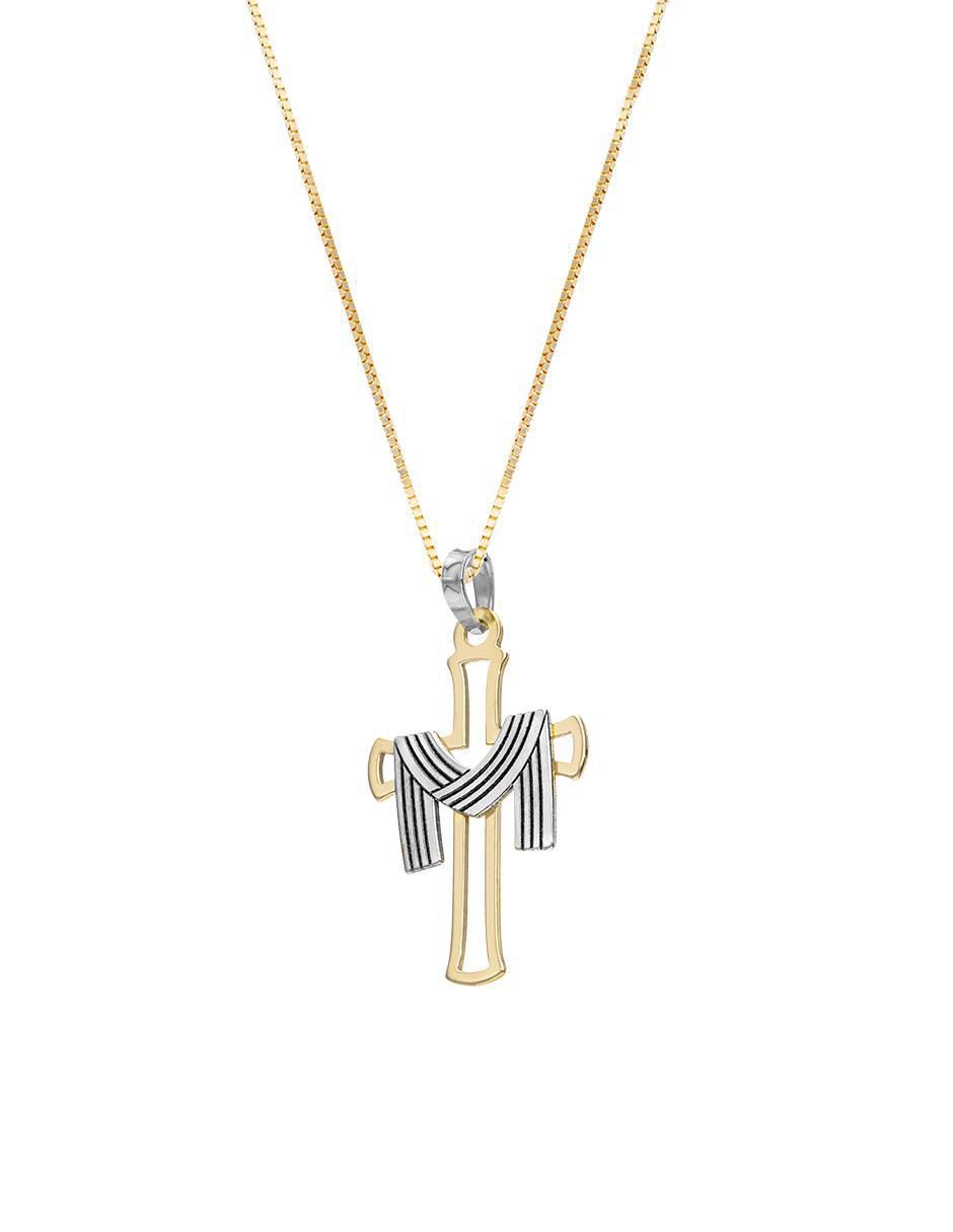 Collar con dije cruz de oro 10 K 2