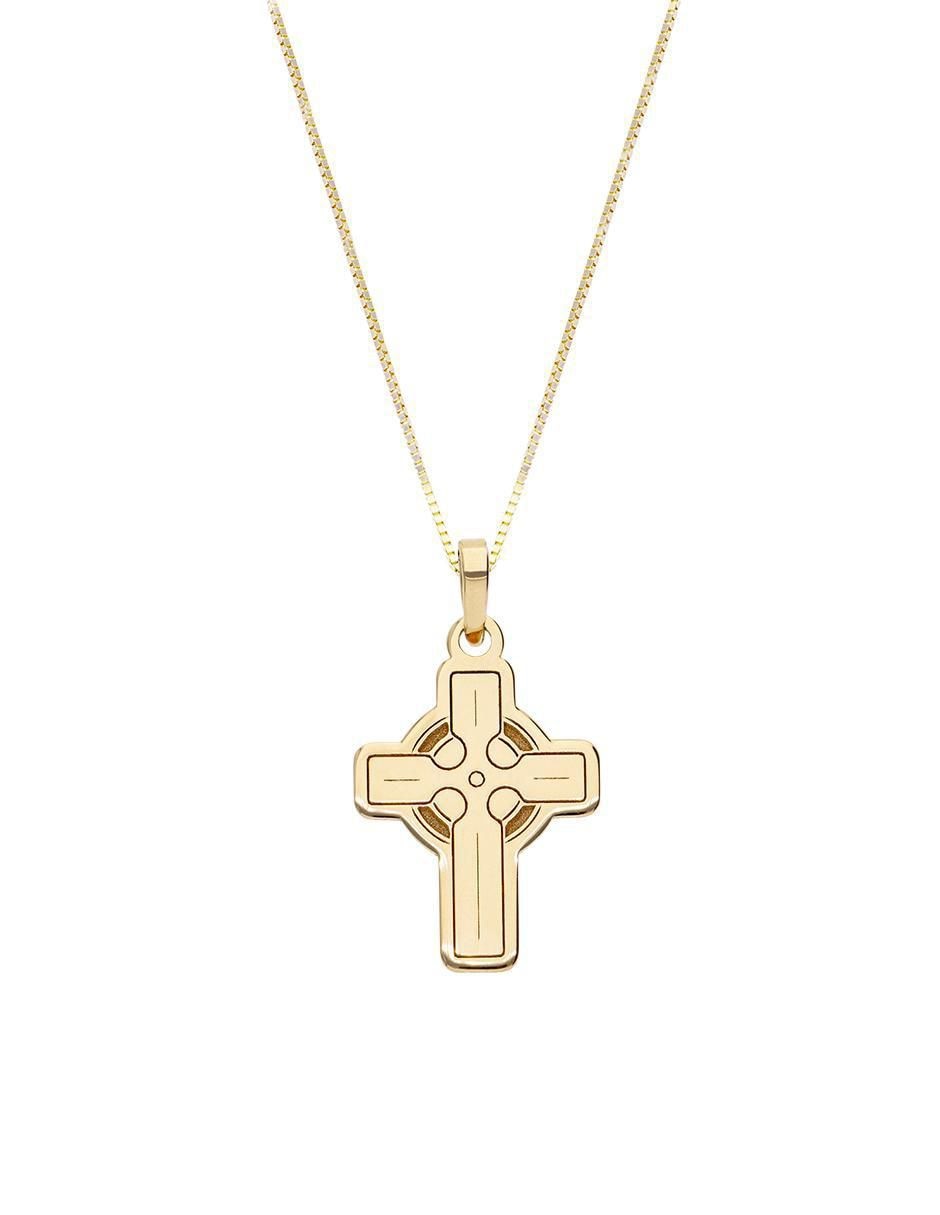 Collar con dije de cruz de oro 10 K