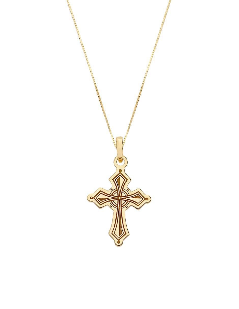 Collar con dije de cruz de oro 10 K