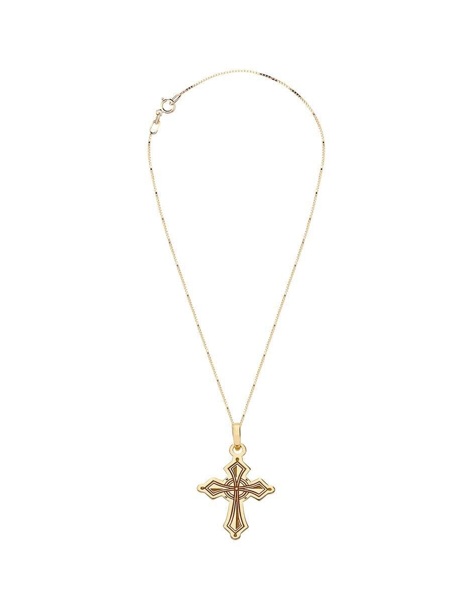 Collar con dije cruz de oro 10 K 3