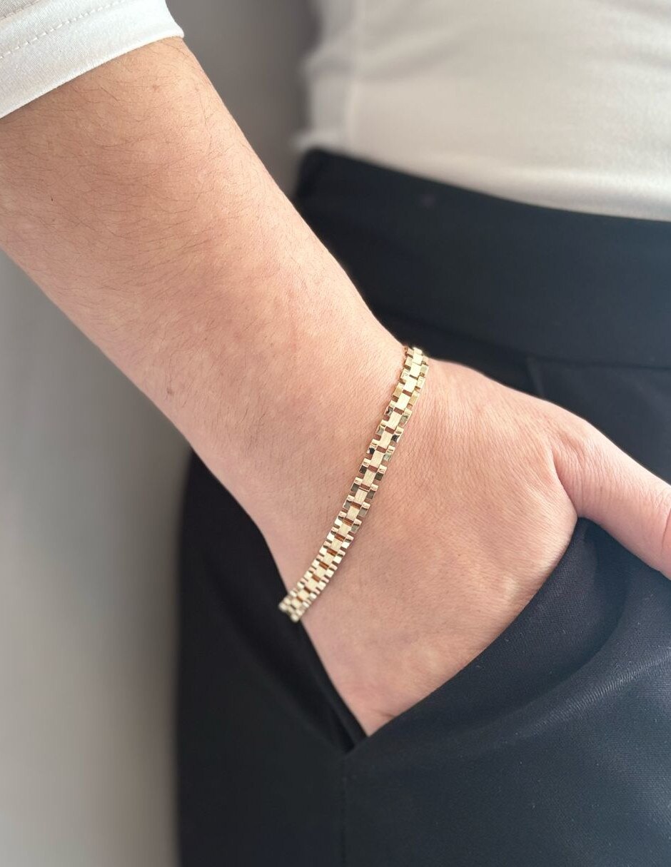 Pulsera de oro 14 K acabado brillante 3