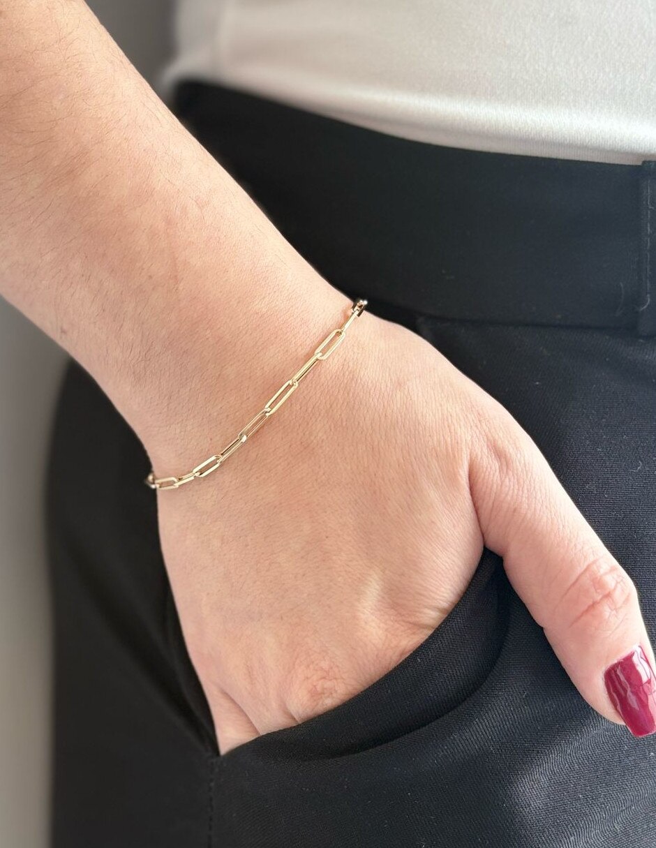 Pulsera de oro 14 K acabado brillante 3