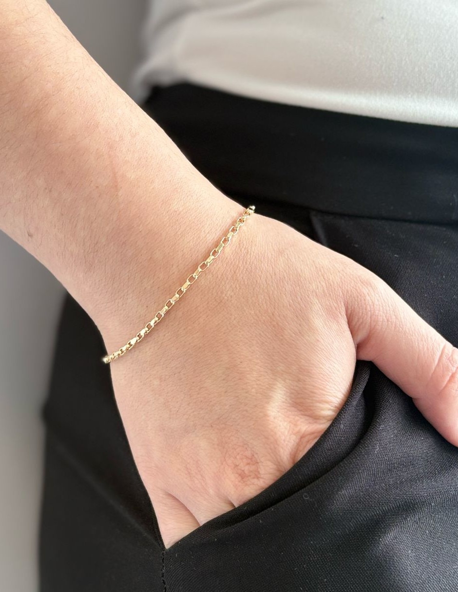 Pulsera de oro 14 K acabado brillante 3