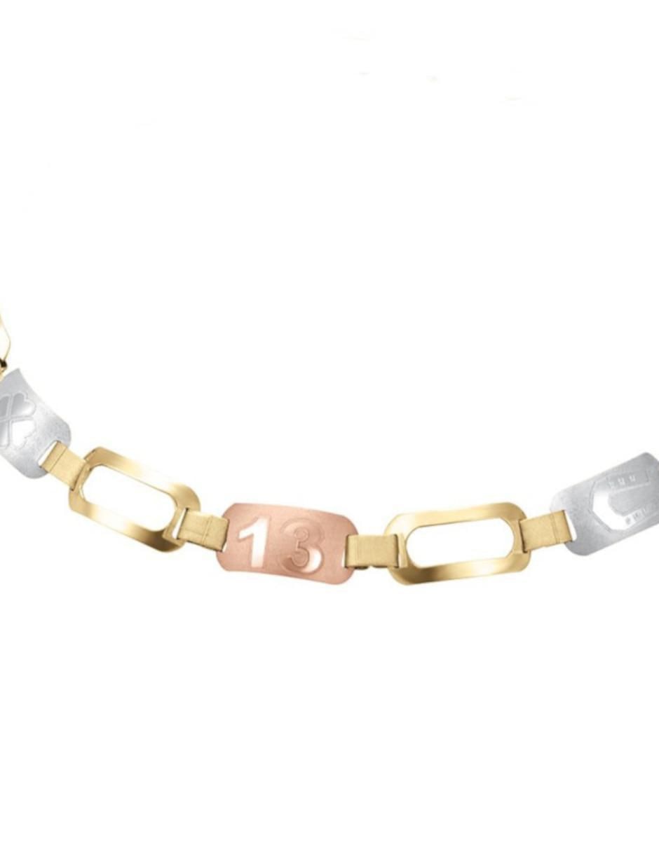 Pulsera de oro 14 K con acabado brillante
