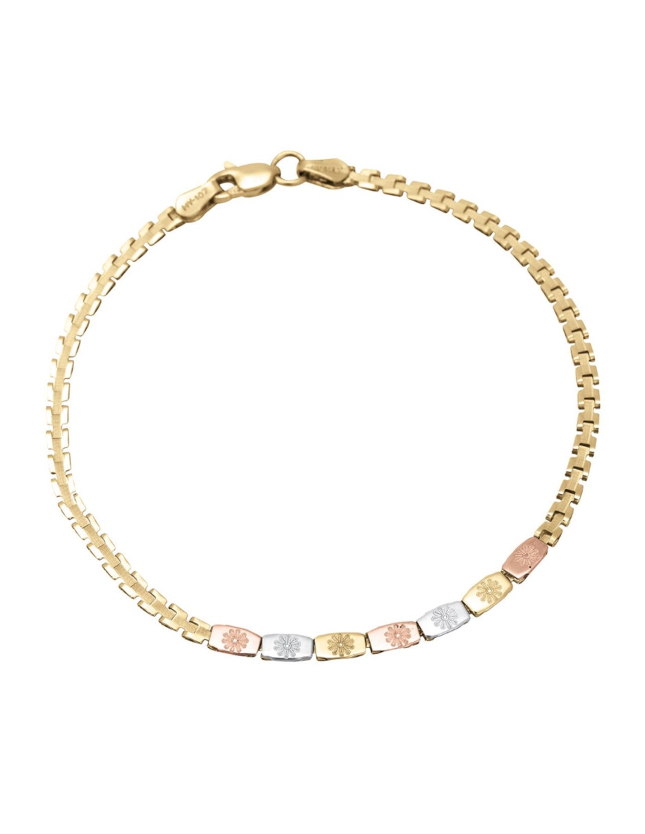 Pulsera de oro 14 k con acabado pulido
