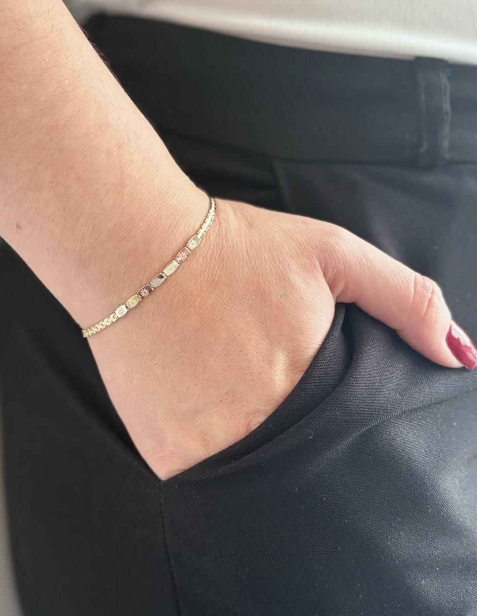 Pulsera de oro 14 k con acabado pulido