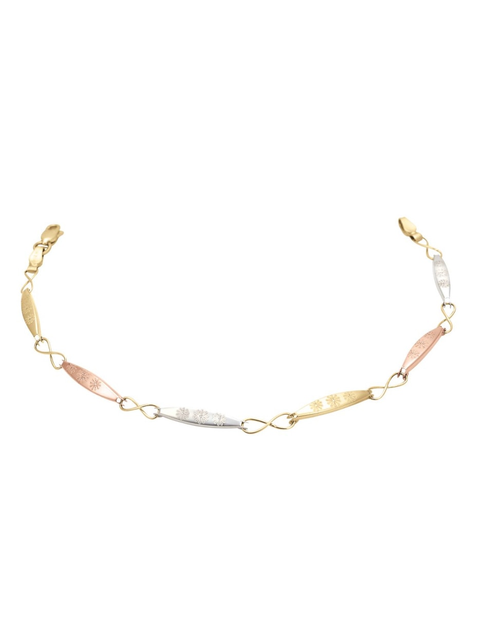 Pulsera de oro 14 k con acabado brillante