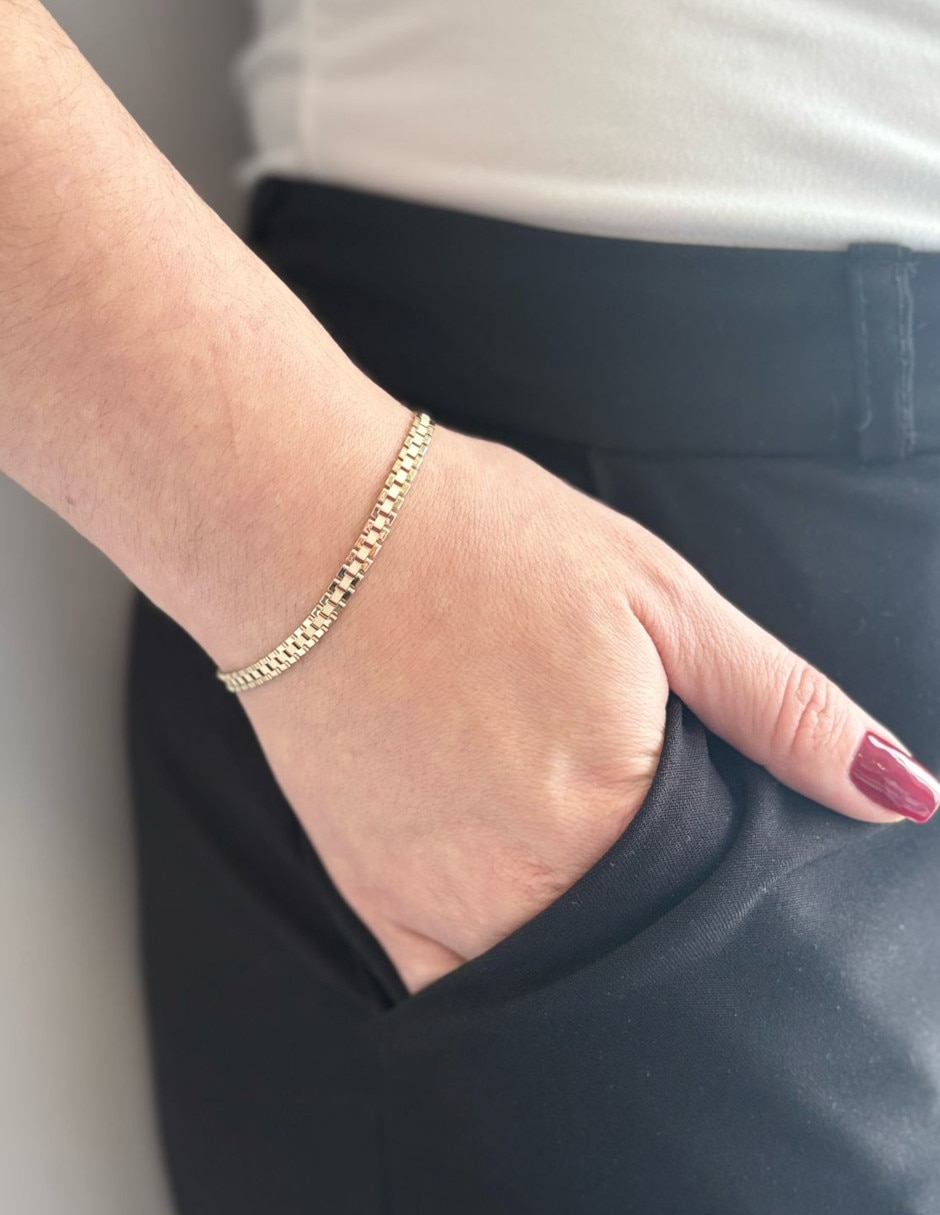 Pulsera de oro 14 k con acabado pulido