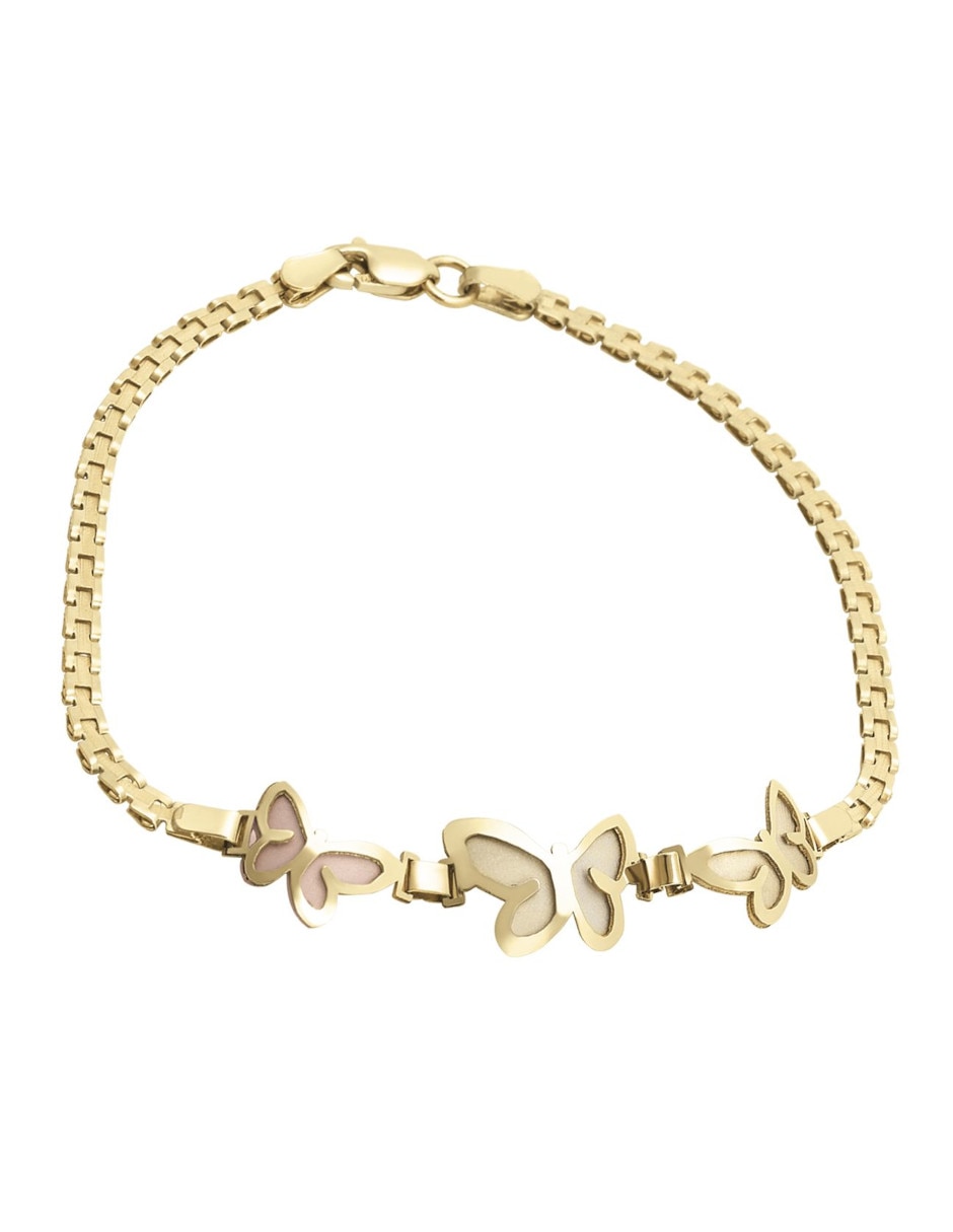 Pulsera de oro 14 k con acabado brillante Pulsera de oro 14 k con acabado brillante