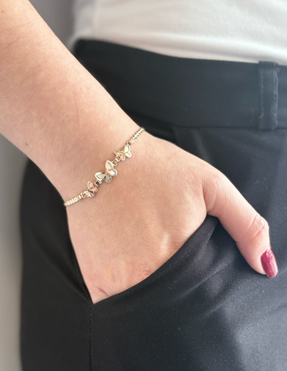 Pulsera de oro 14 k con acabado brillante 4