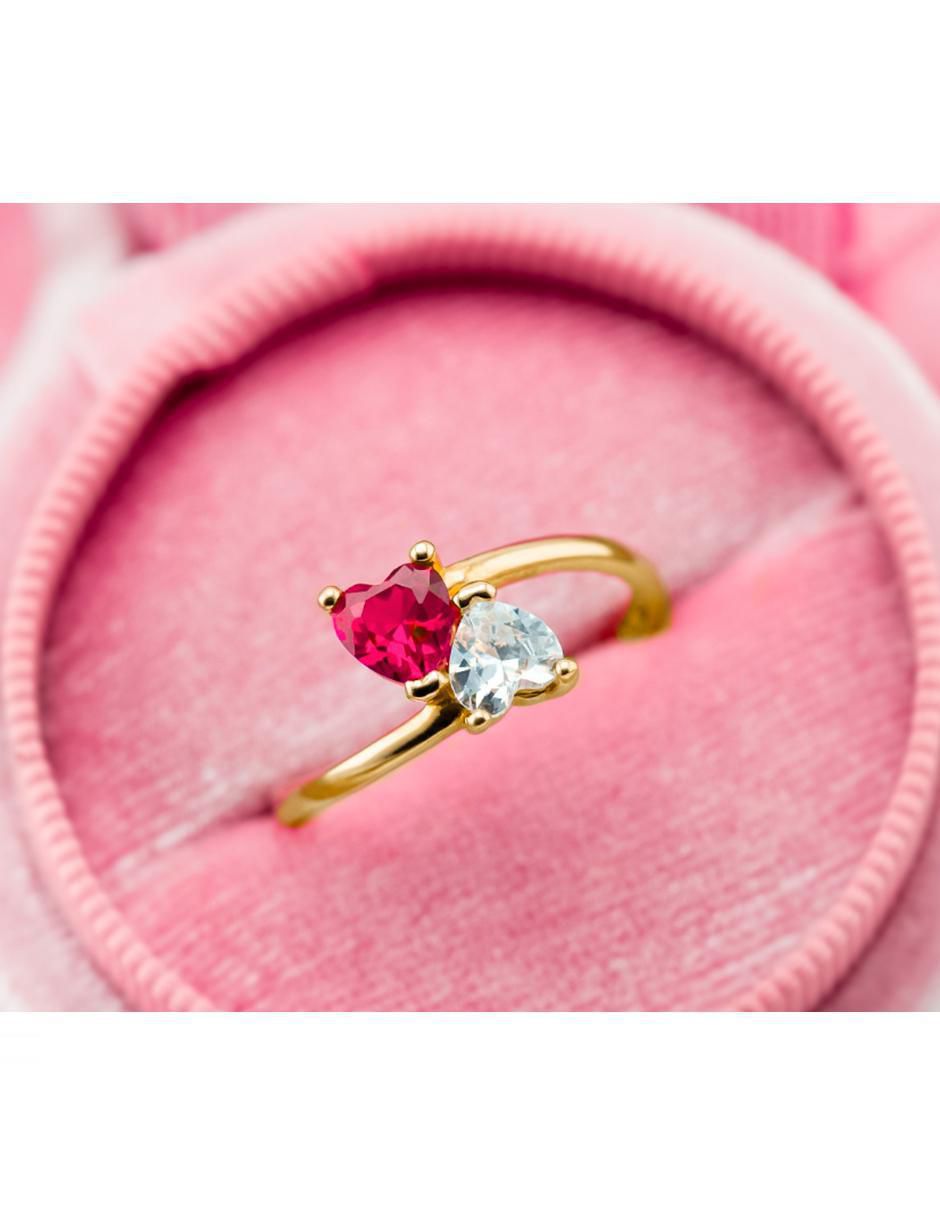 Anillo 10 k de oro zirconia brillante 4
