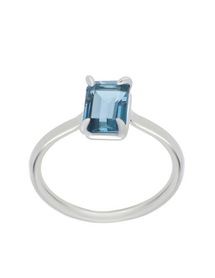Anillo Colorful P 925 de plata topacio azul de londres liso Anillo Colorful P 925 de plata topacio azul de londres liso