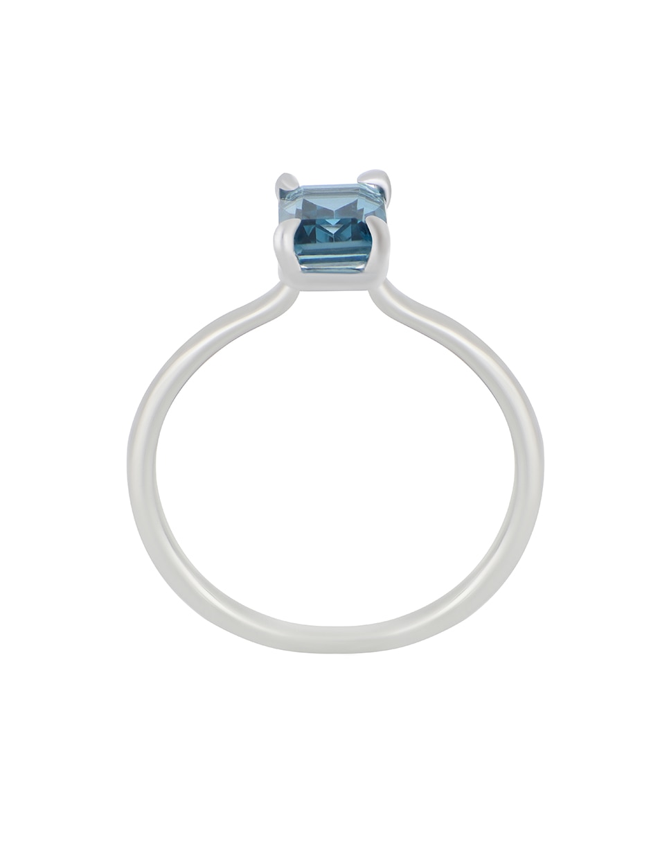 Anillo Colorful P 925 de plata topacio azul de londres liso 3