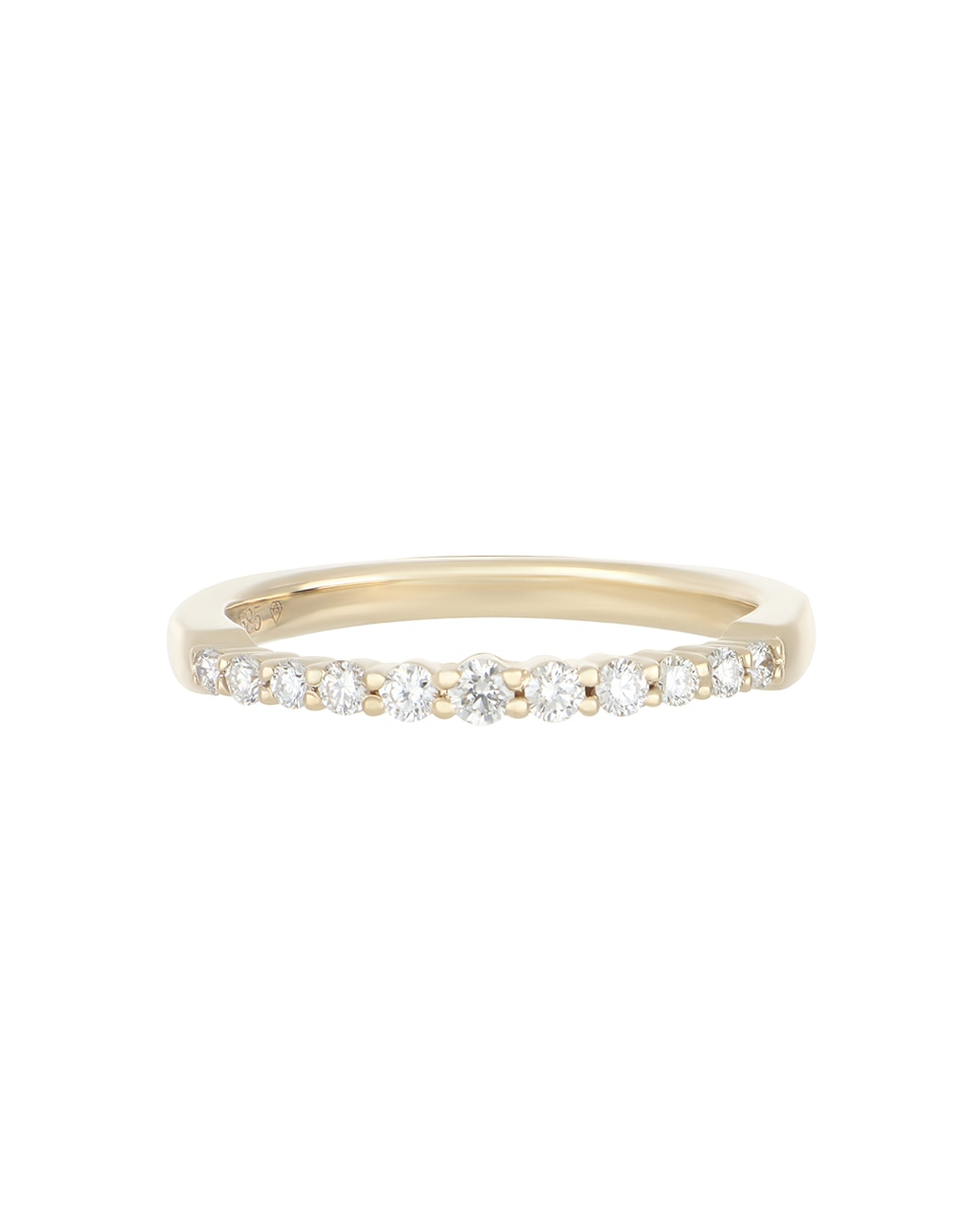 Anillo Classy 14 k de oro amarillo diamante liso 2