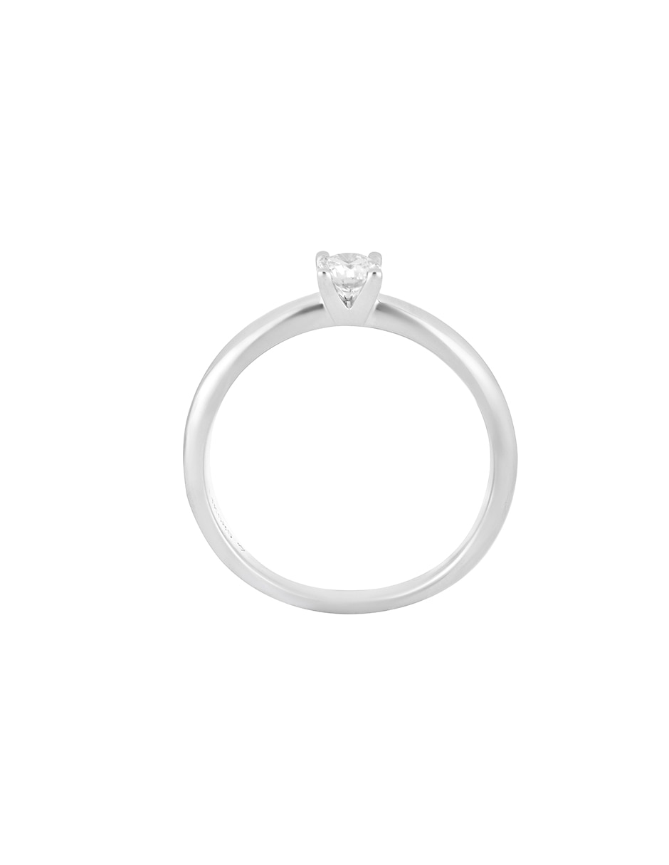 Anillo redondo Classy 14 k de oro blanco diamante pulido 3