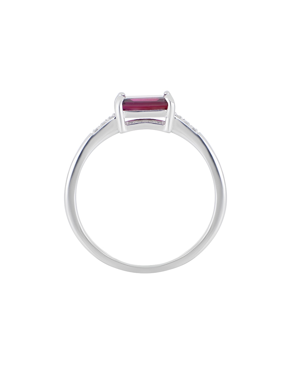 Anillo Colorful P 925 de plata rodolita liso 3