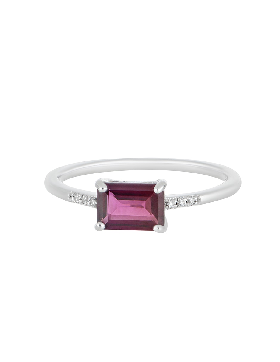 Anillo Colorful P 925 de plata rodolita liso 2
