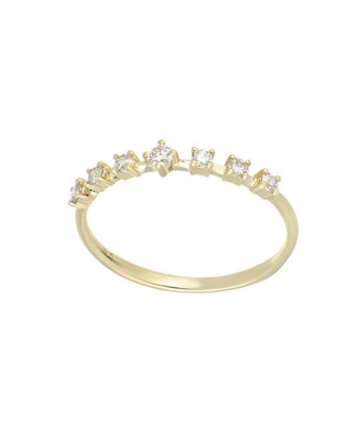 Anillo redondo Classy 14 k de oro amarillo diamante liso