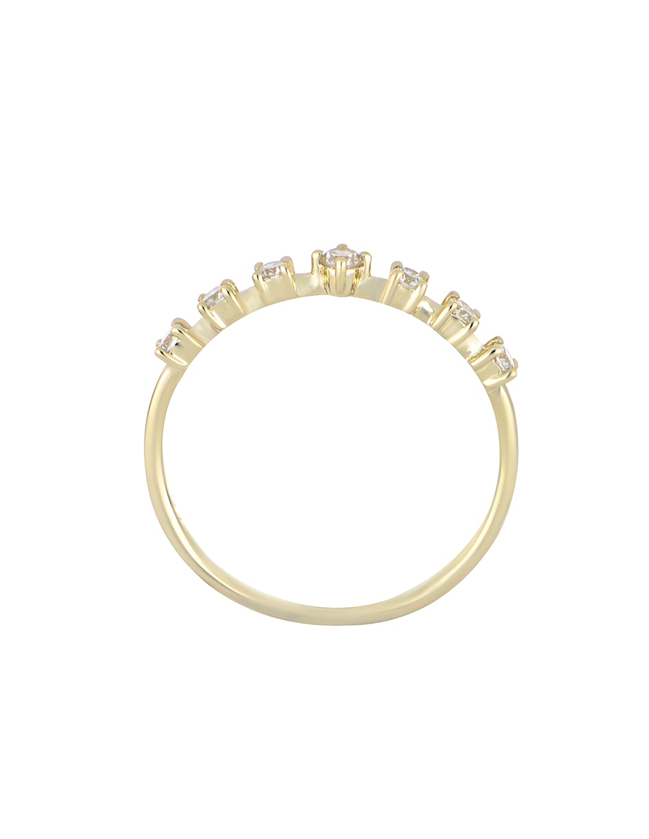 Anillo redondo Classy 14 k de oro amarillo diamante liso 3