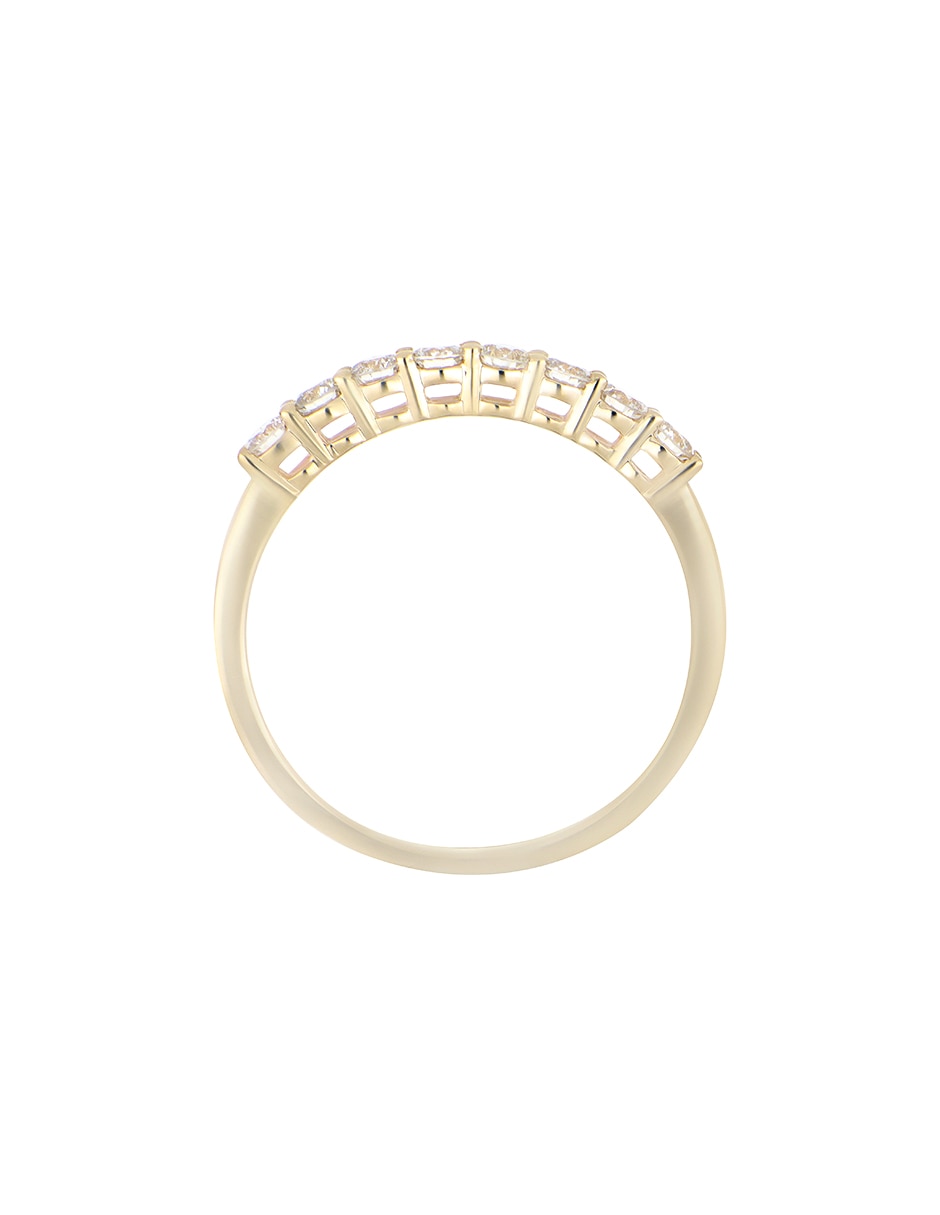 Anillo redondo Classy 14 k de oro amarillo diamante liso 3