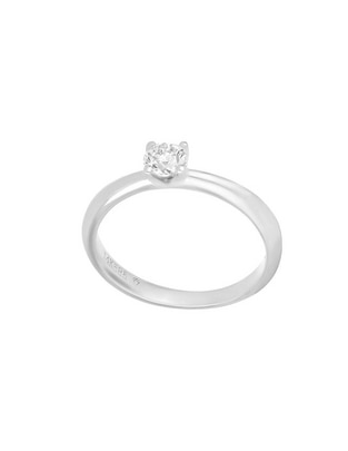 Anillo redondo Classy 14 k de oro blanco diamante liso Anillo redondo Classy 14 k de oro blanco diamante liso