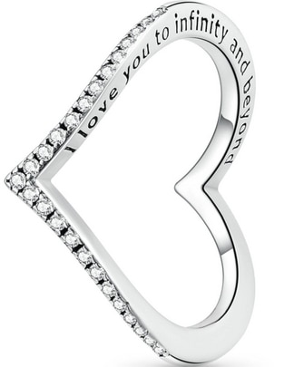 Anillo I Love You To Infinity And Beyond P 925 de plata zirconia cúbica brillante Anillo I Love You To Infinity And Beyond P 925 de plata zirconia cúbica brillante