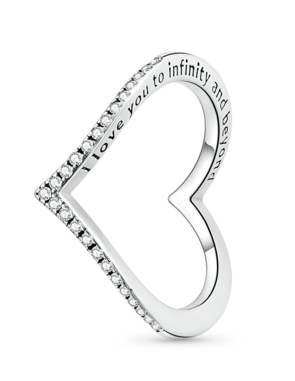 Anillo I Love You To Infinity And Beyond P 925 de plata zirconia cúbica brillante 3