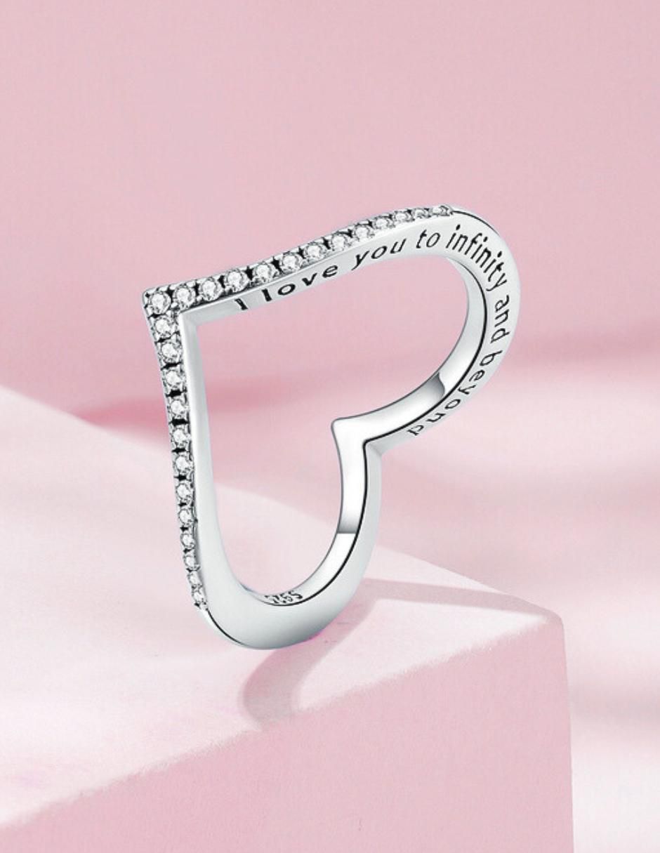 Anillo I Love You To Infinity And Beyond P 925 de plata zirconia cúbica brillante 2
