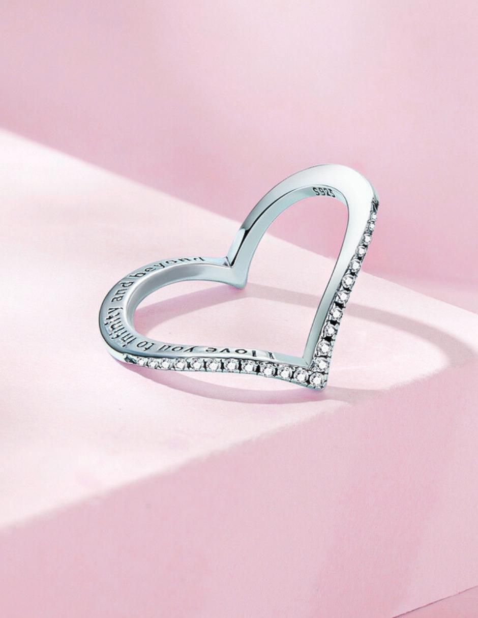 Anillo I Love You To Infinity And Beyond P 925 de plata zirconia cúbica brillante 8