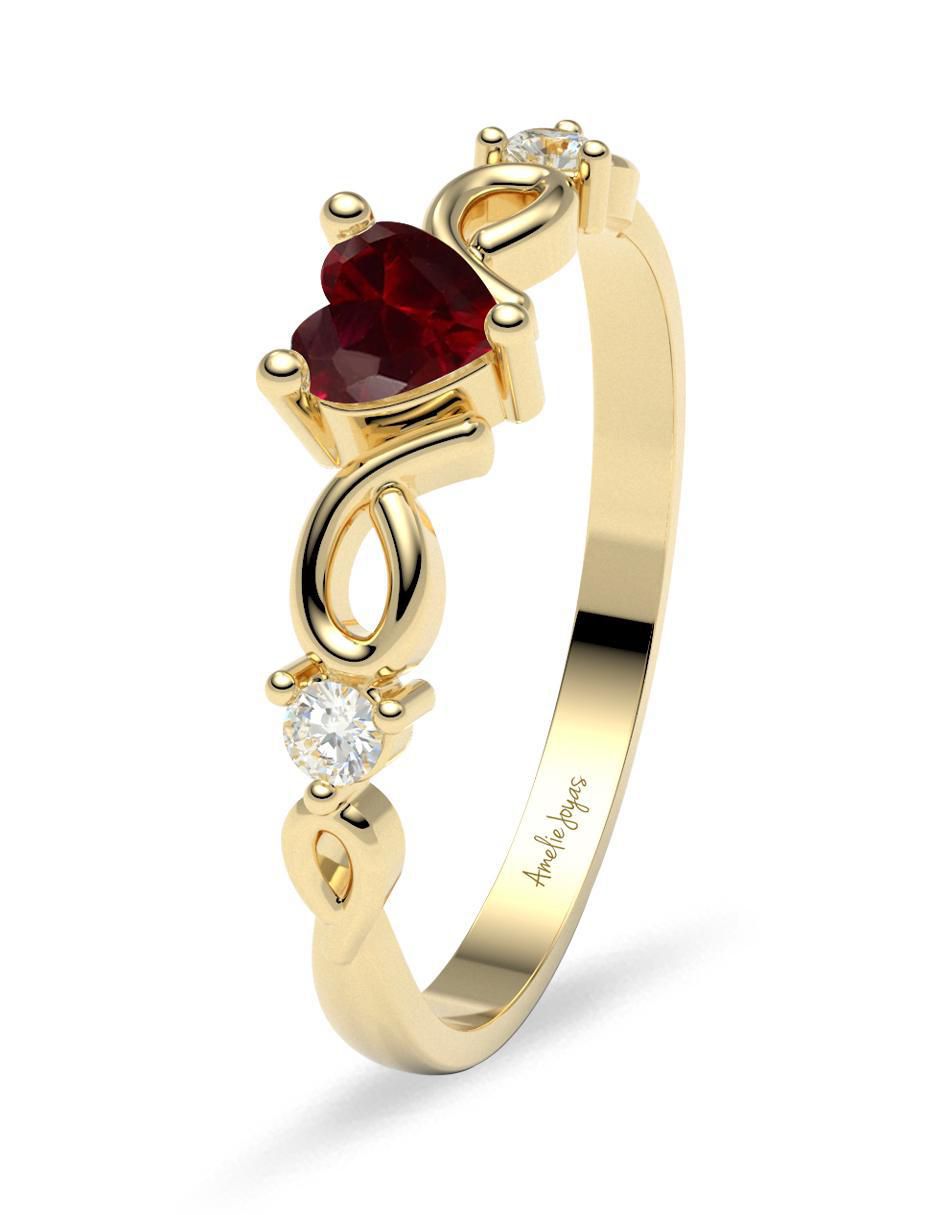 Anillo de compromiso 10 k rubí 4