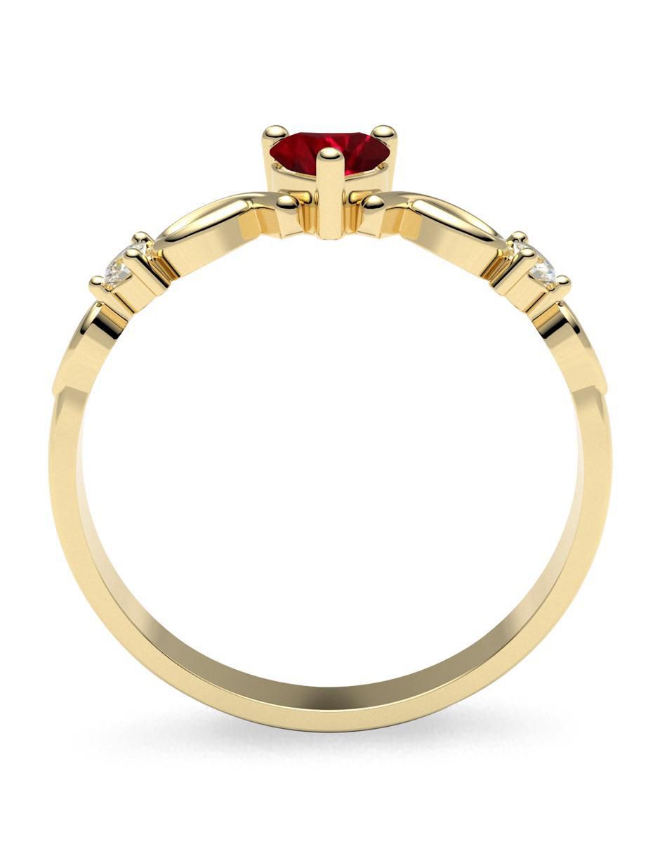 Anillo de compromiso 10 k rubí 3
