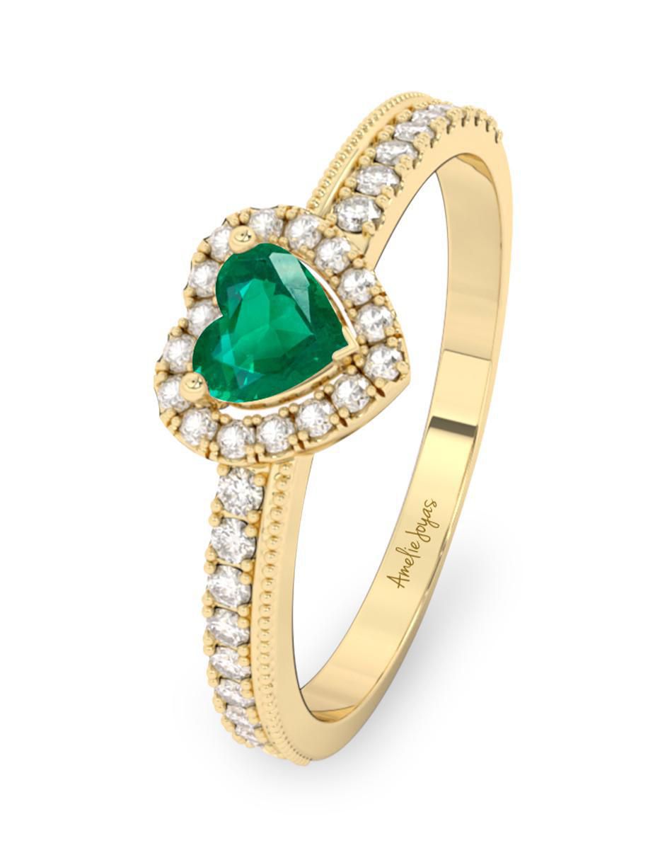 Anillo de compromiso 10 k esmeralda 3