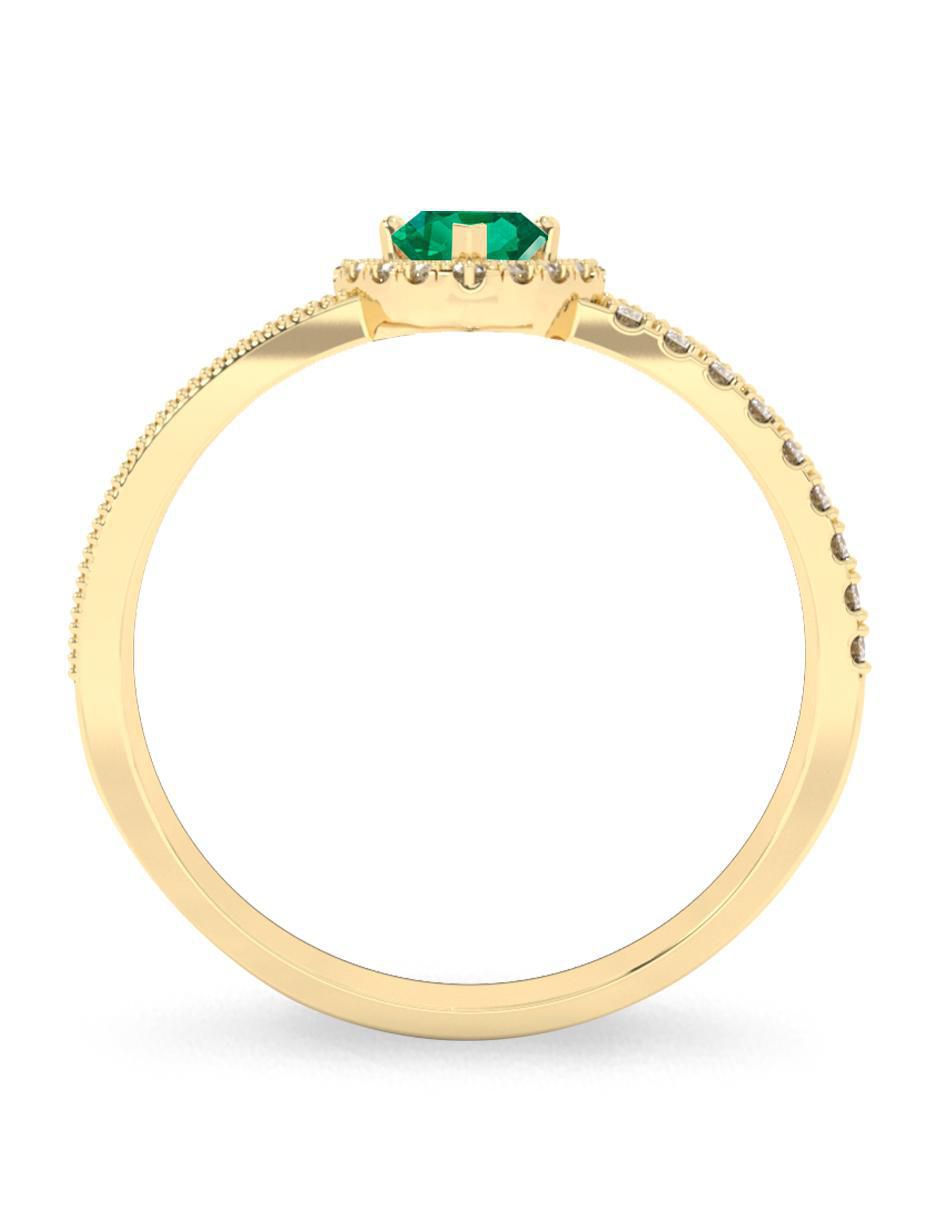 Anillo de compromiso 10 k esmeralda 4