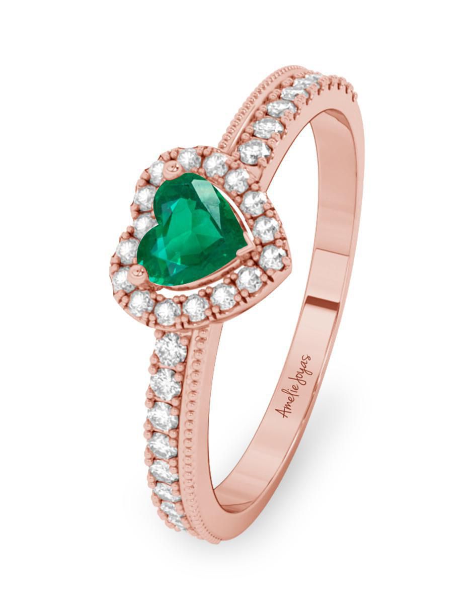 Anillo de compromiso 10 k esmeralda 2