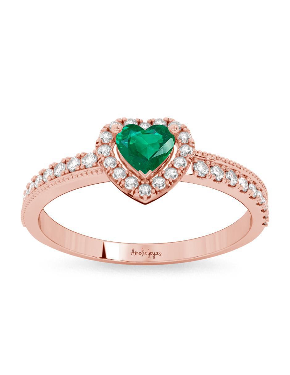Anillo de compromiso 10 k esmeralda 4