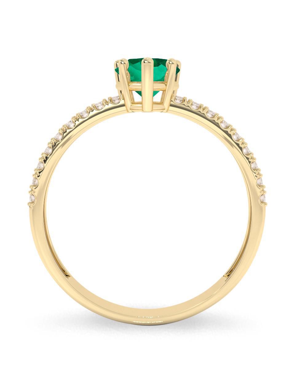 Anillo de compromiso 10 k esmeralda 3