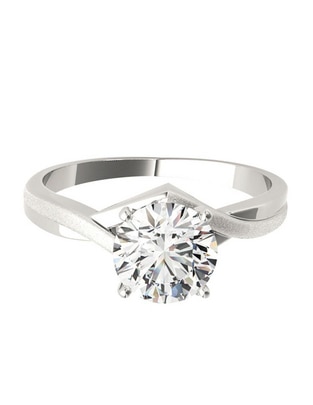 Anillo de compromiso de oro blanco 14 k diamante Anillo de compromiso de oro blanco 14 k diamante