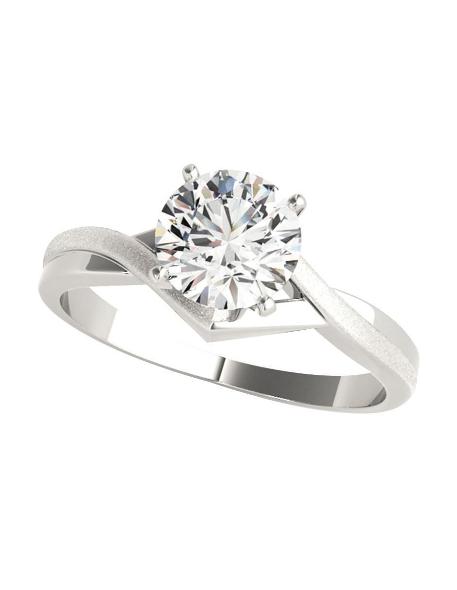 Anillo de compromiso de oro blanco 14 k diamante