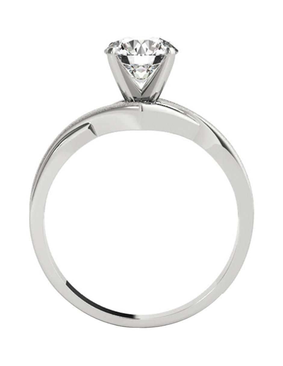 Anillo de compromiso de oro blanco 14 k diamante