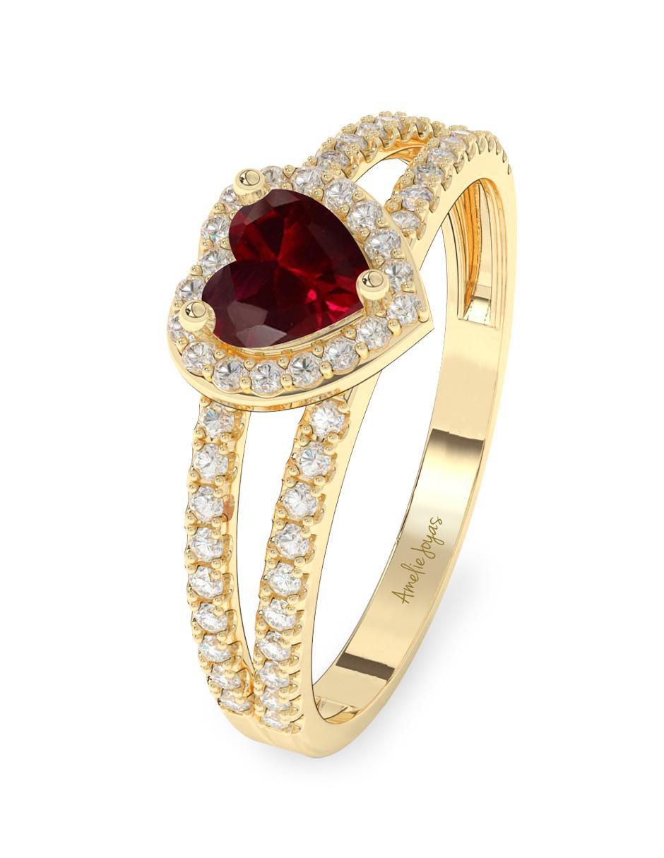 Anillo de compromiso 10 k rubí 3